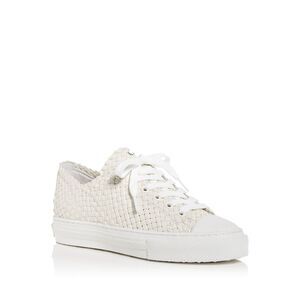 STUART WEITZMAN Womens Ivory Tongue Heel Wova Cap Platform Leather Sneakers 6 B